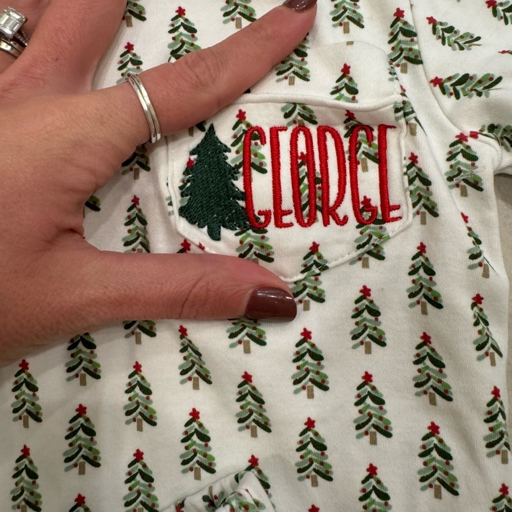 Lila & Hayes Christmas Pajamas Monogramed with “George” - Picture 4 of 5